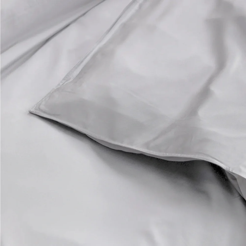 QUINCE Bamboo Duvet Cover King Cal King Light Gray